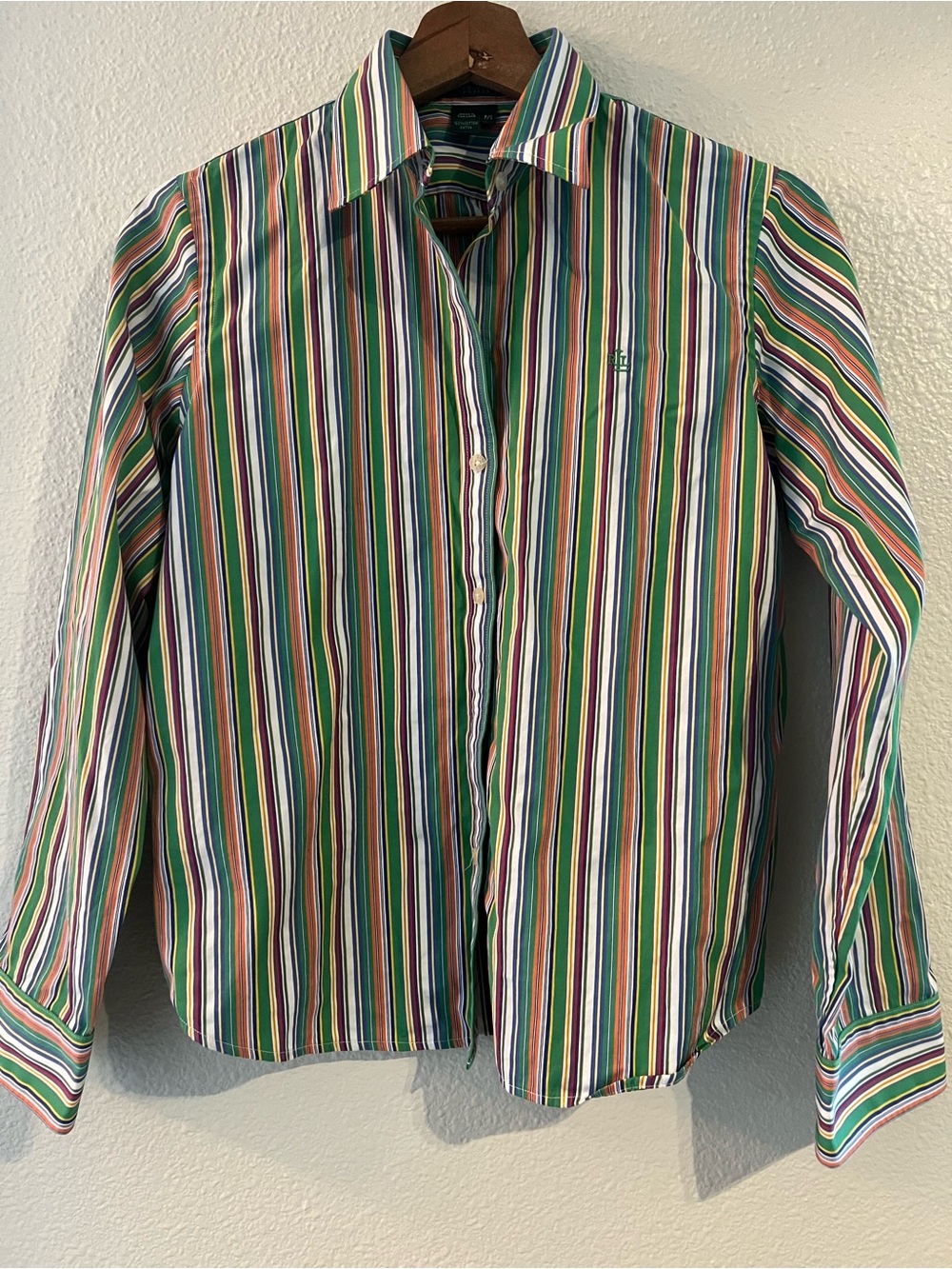 Ralph Lauren Men's Multi-Color Vertical Stripe Button-Down Shirt